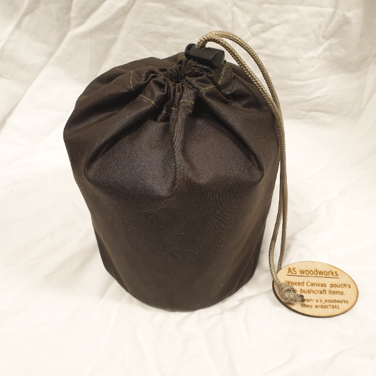 Waxed canvas bag for 12cm zebra billy can.