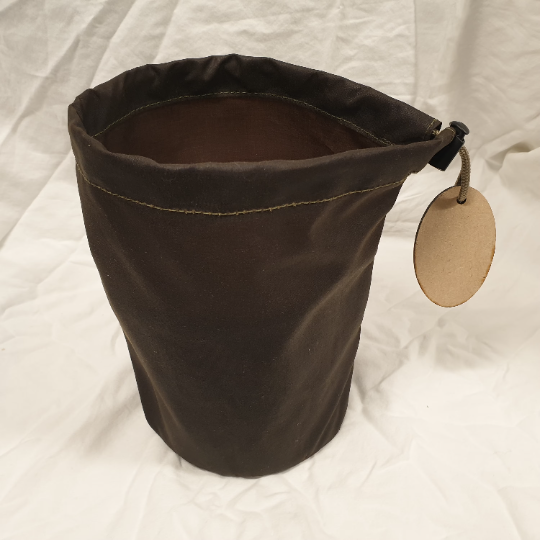 Waxed canvas bag for 12cm zebra billy can.