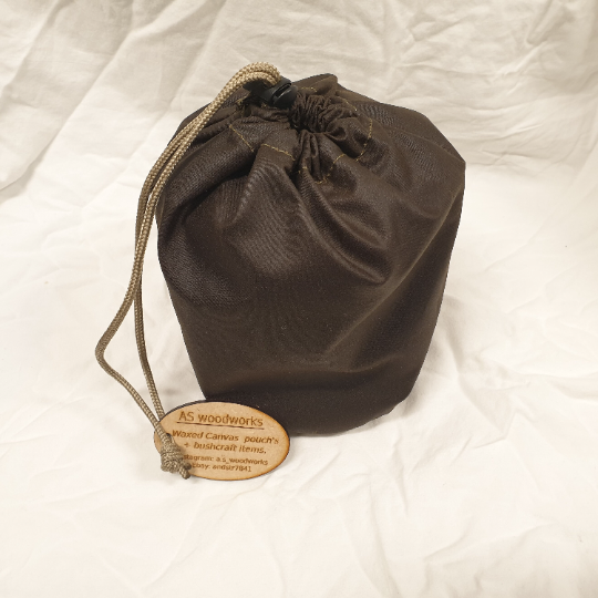 Waxed canvas bag for 12cm zebra billy can.