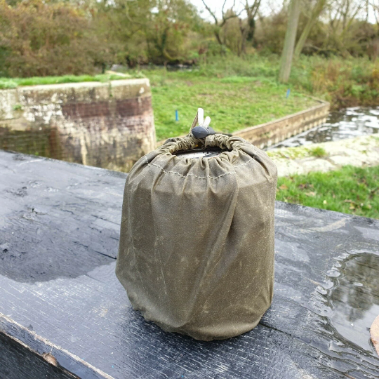 Waxed canvas bag for 10cm billy can