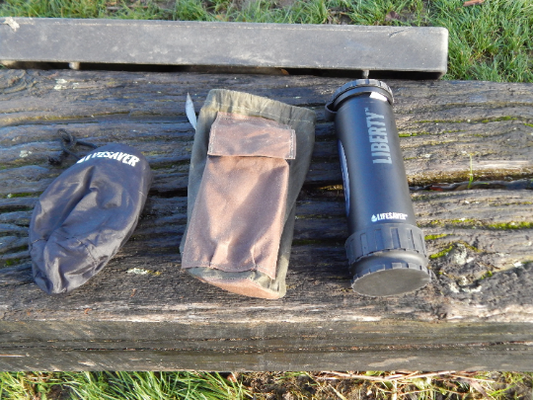 Bag for Lifesaver liberty water filter with pouch for scavenger hose.