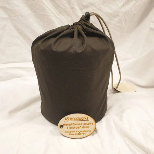 Waxed canvas bag for 16cm billy can .